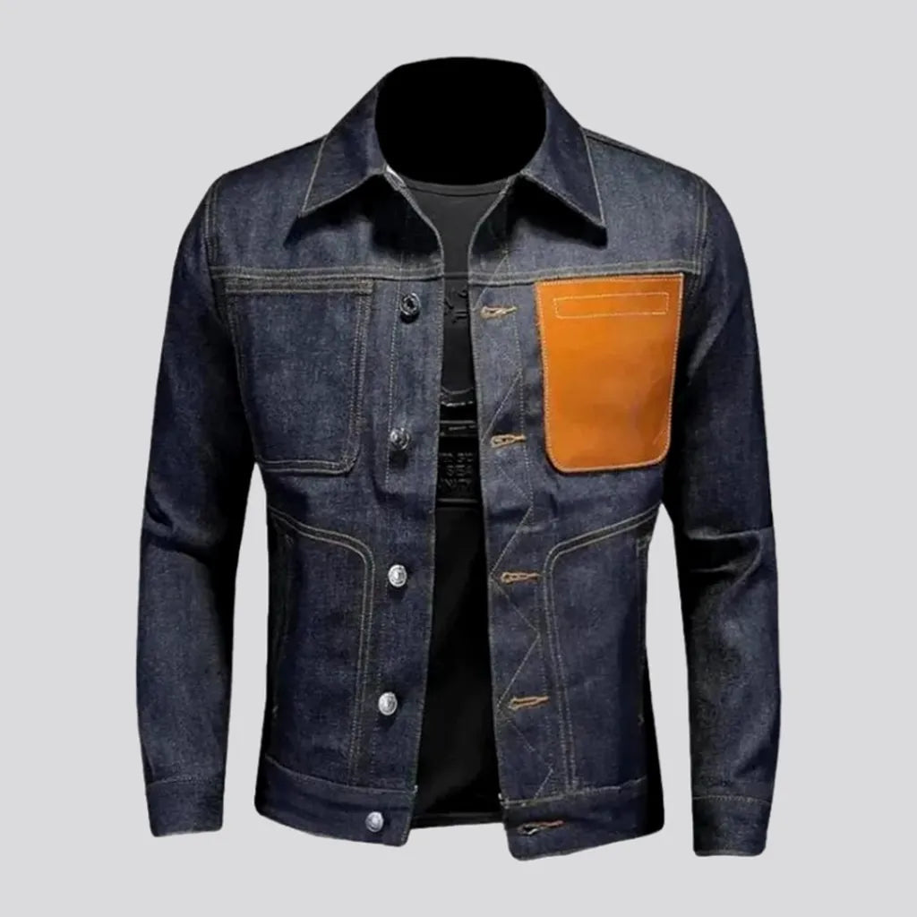 Slim patchwork denim jacket
 for men | Jeans4you.shop