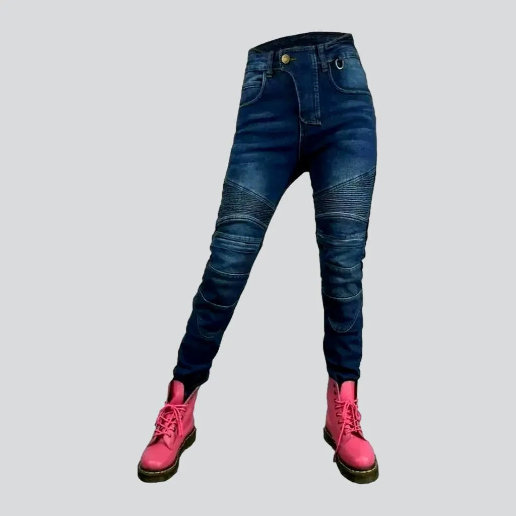 Slim sanded motorcycle jeans | Jeans4you.shop