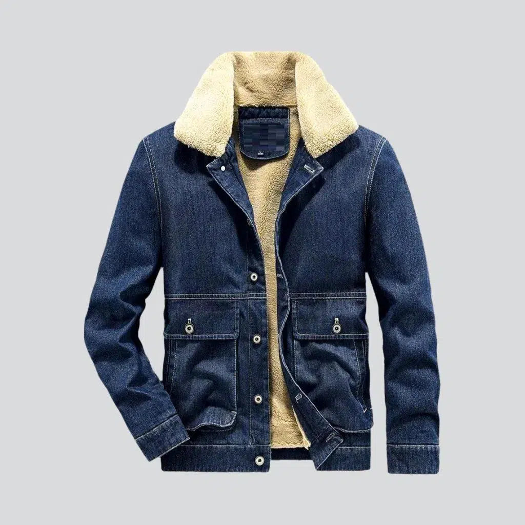 Slim sherpa men's jean jacket | Jeans4you.shop