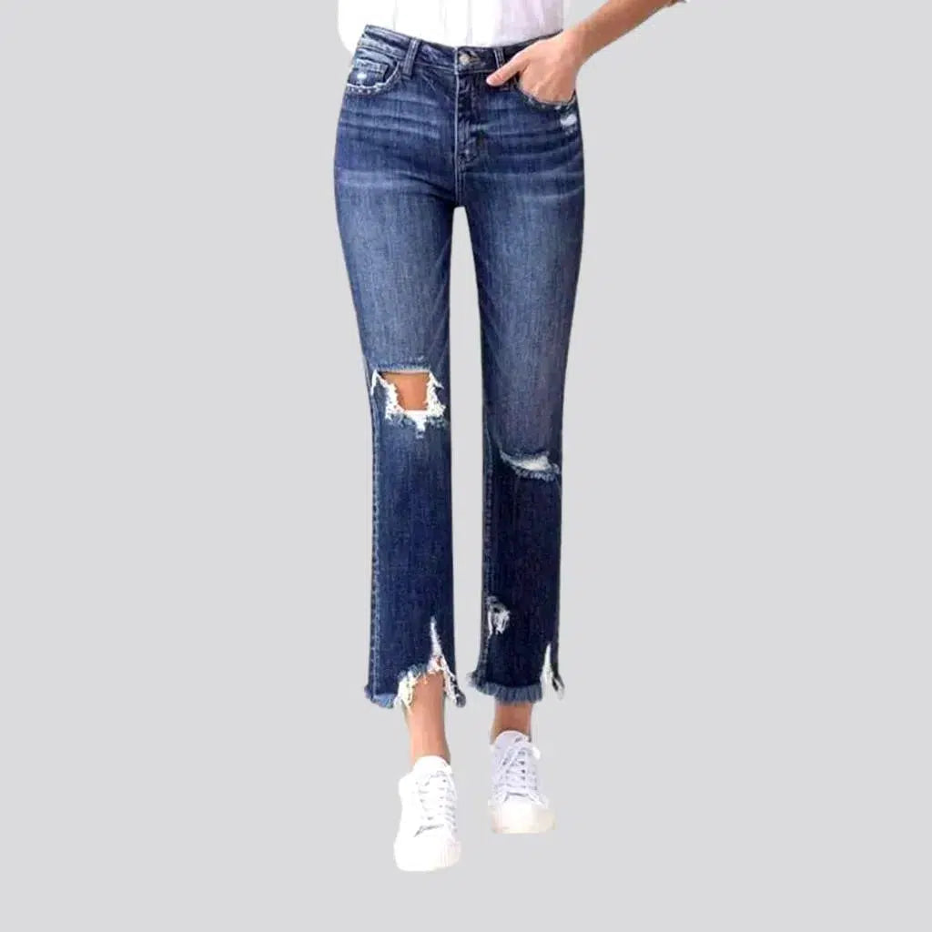 Slim women's ripped-hem jeans | Jeans4you.shop