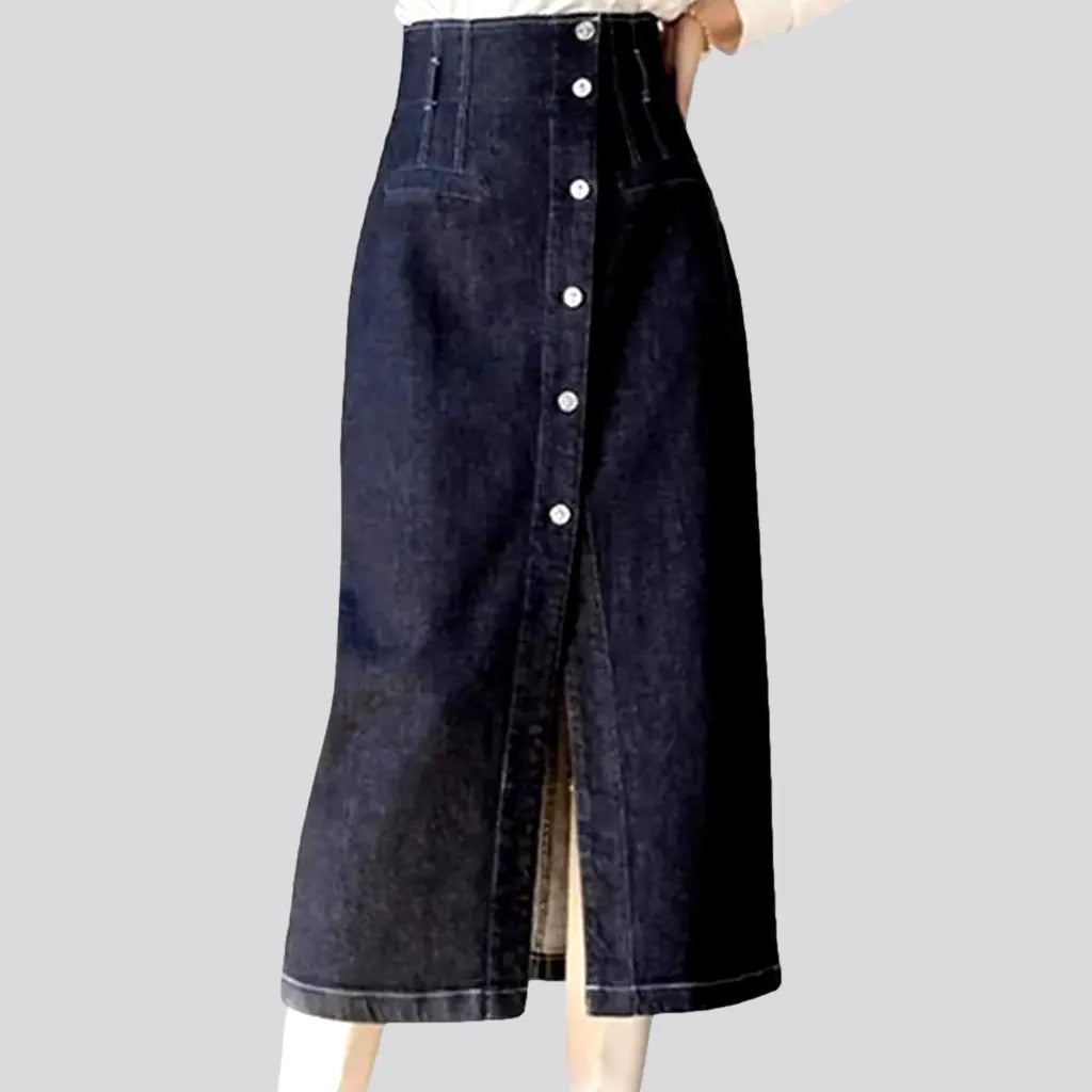 Slit classic women's jean skirt | Jeans4you.shop