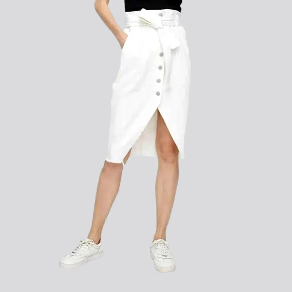 Slit white women's denim jacket | Jeans4you.shop