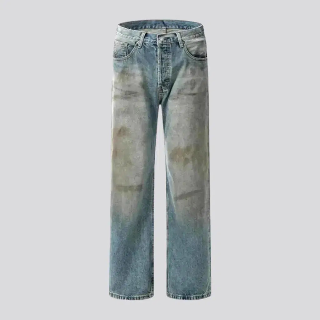 Stains-print men's straight jeans | Jeans4you.shop