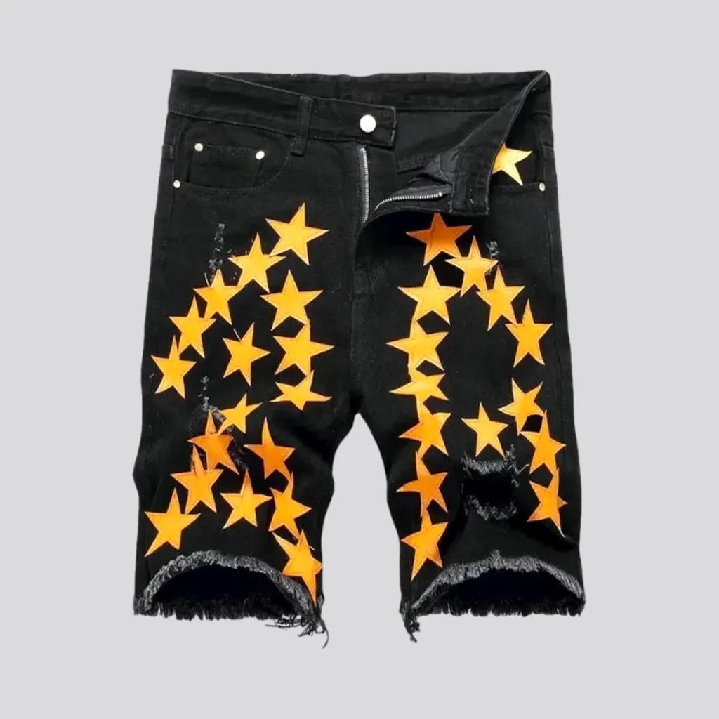 Stars-embroidery men's embroidered jeans | Jeans4you.shop