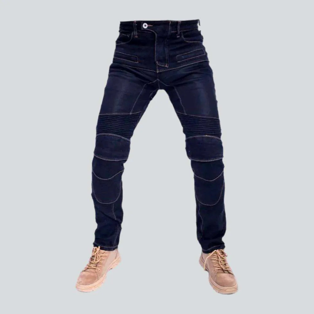 Stonewashed men's biker jeans | Jeans4you.shop