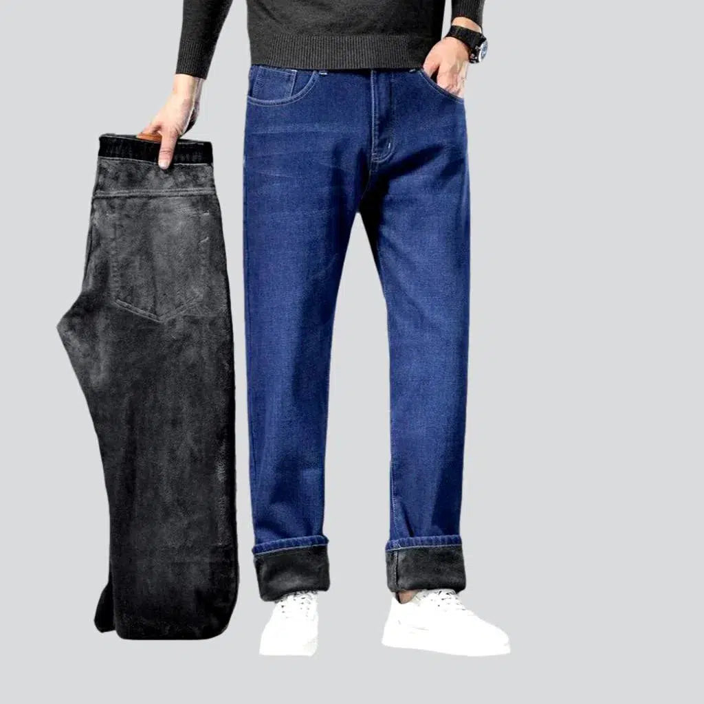 Stonewashed men's fleece jeans | Jeans4you.shop