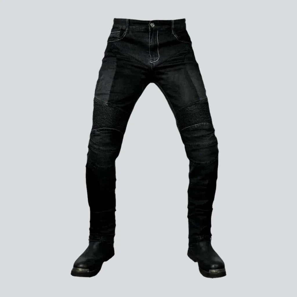 Stonewashed men's motorcycle jeans | Jeans4you.shop