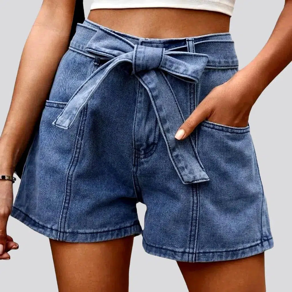 Stonewashed wide-leg denim shorts
 for ladies | Jeans4you.shop