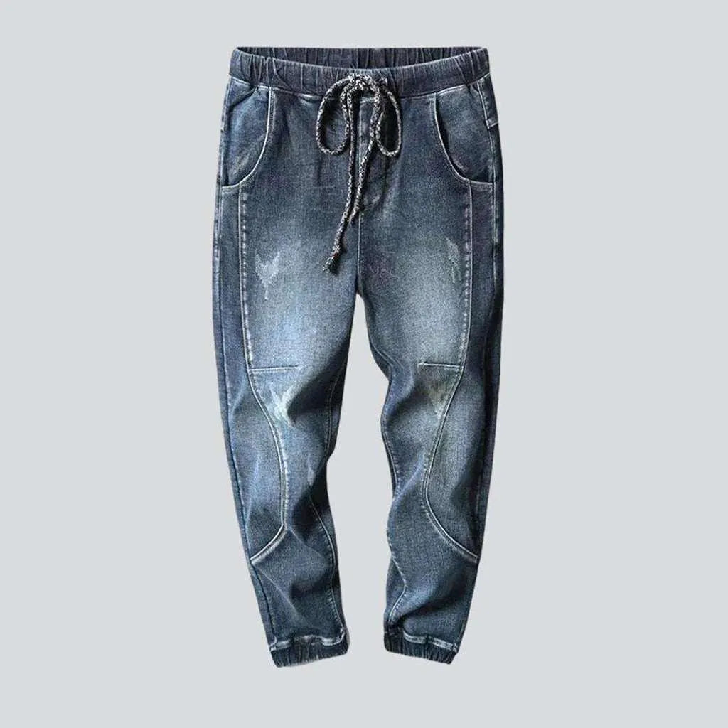 Stonewashed winter men's denim joggers | Jeans4you.shop