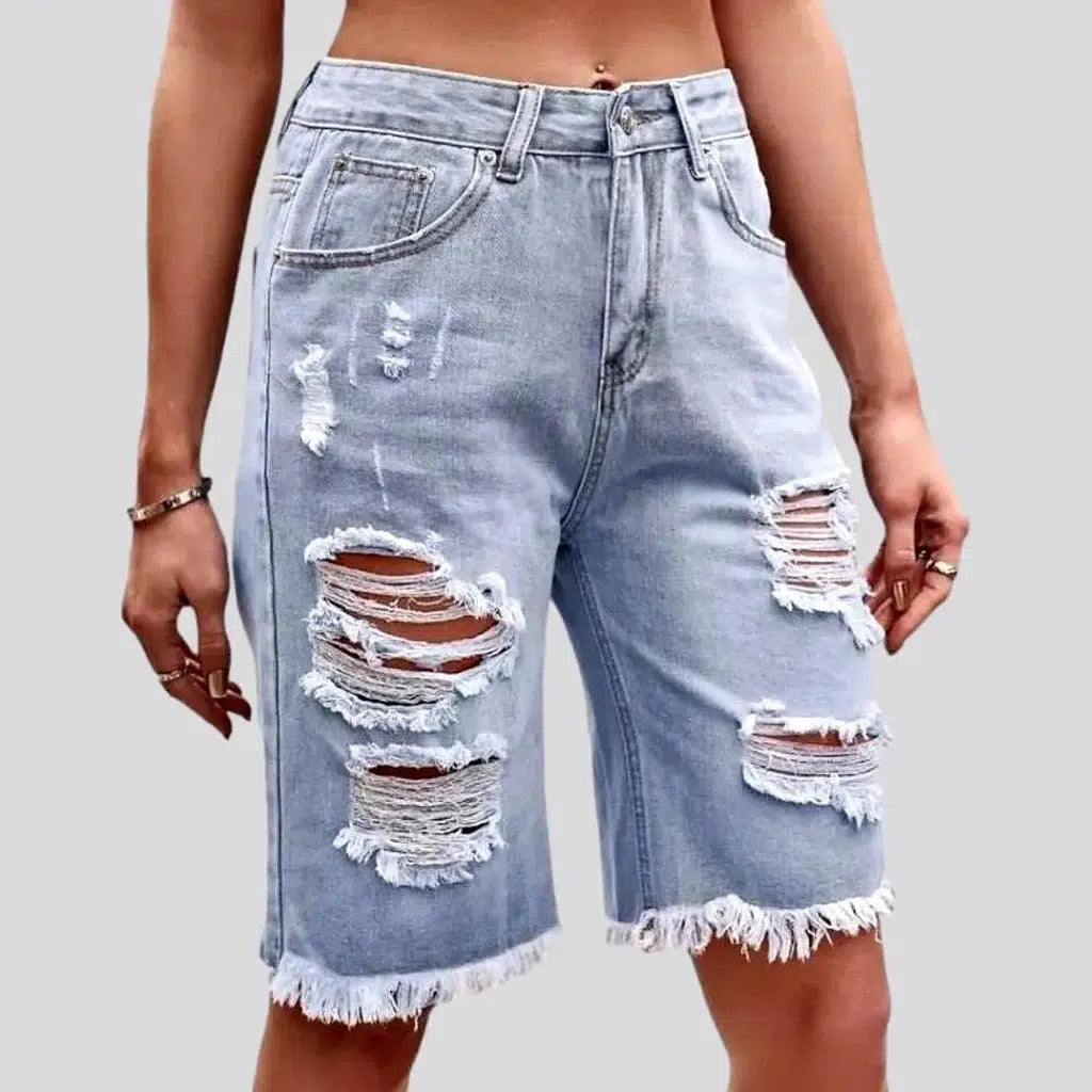 Straight grunge women's denim shorts | Jeans4you.shop