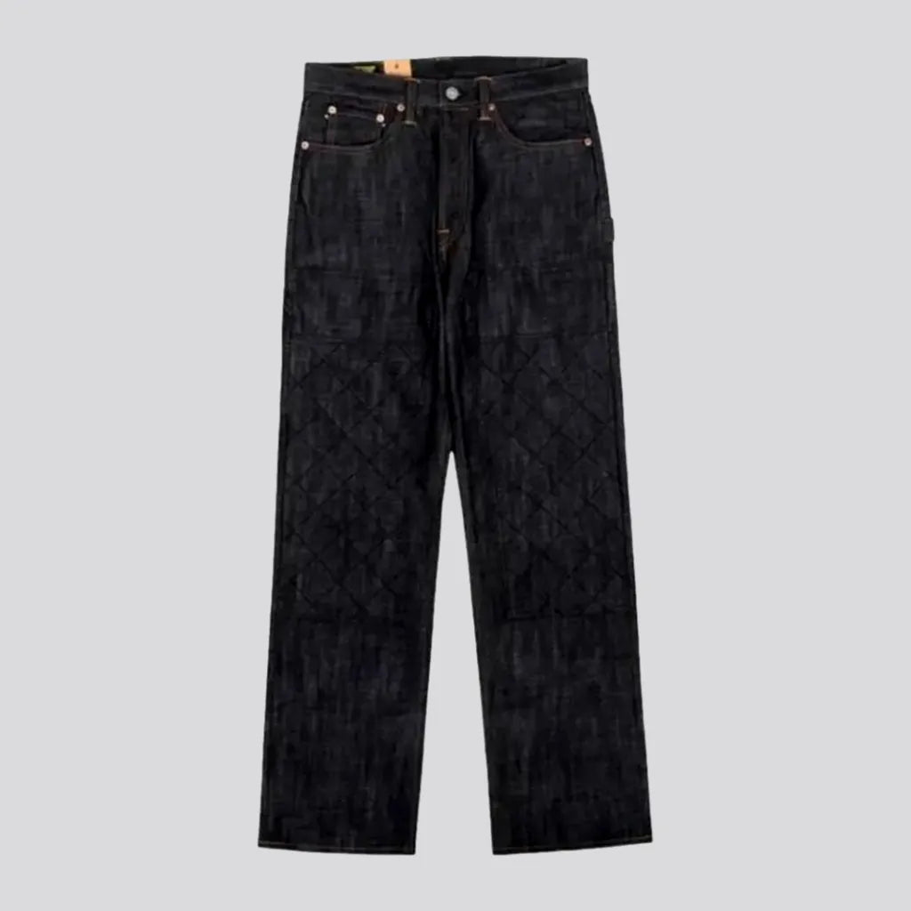 Straight high-waist self-edge jeans | Jeans4you.shop