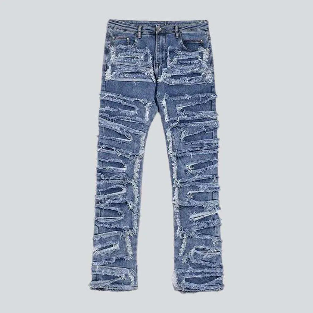 Straight men's patchwork jeans | Jeans4you.shop