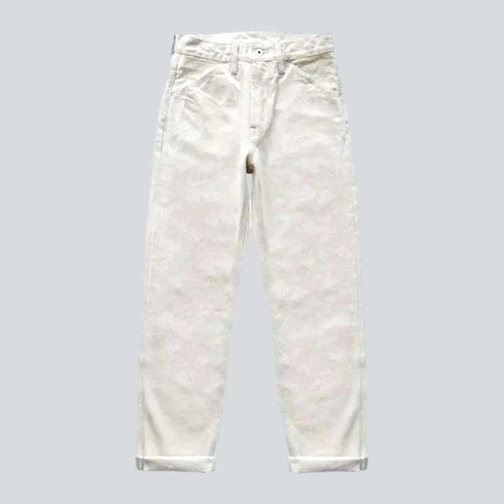 Straight monochrome self-edge jeans | Jeans4you.shop