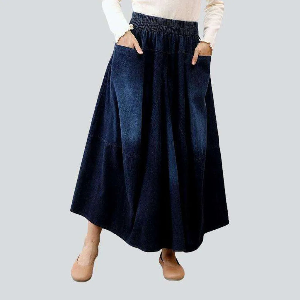 Straight pocket flare denim skirt | Jeans4you.shop