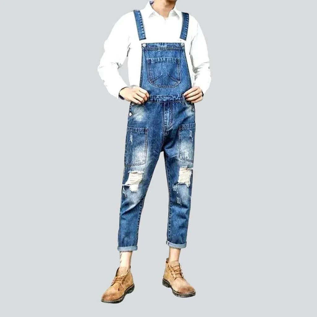 Straight pocket men's denim jumpsuit | Jeans4you.shop