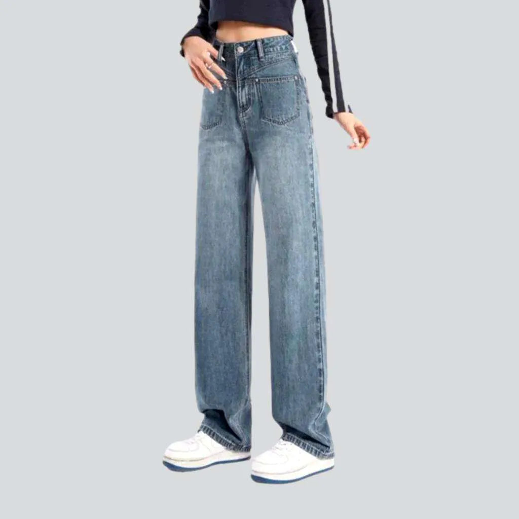 Straight pocket retro women's jeans | Jeans4you.shop