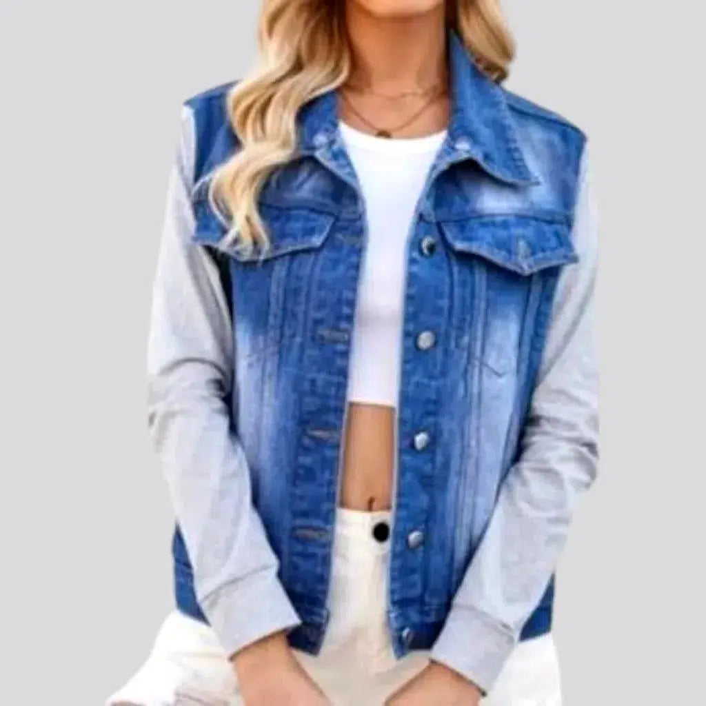 Street cotton-sleeves denim jacket
 for women | Jeans4you.shop