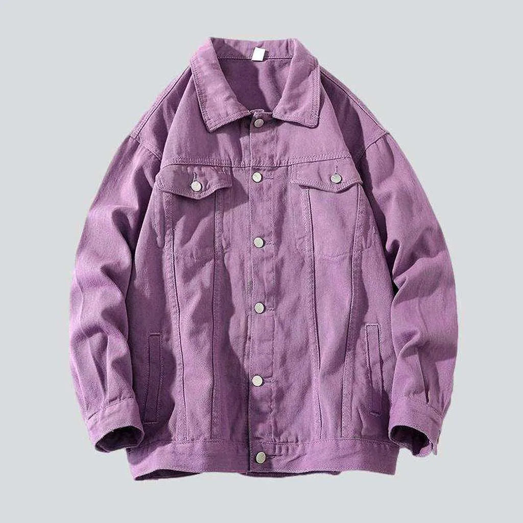 Mens purple jean jacket hotsell