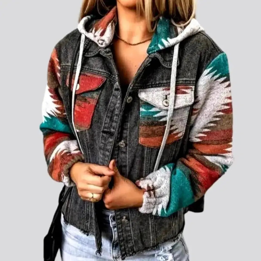 Street hooded denim jacket
 for ladies | Jeans4you.shop