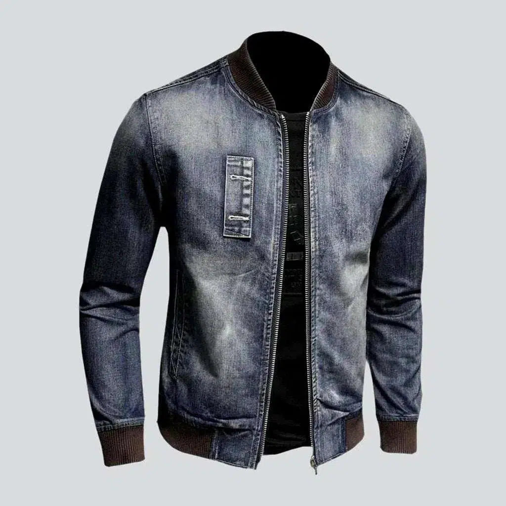 Street rubber hems men's jean jacket | Jeans4you.shop