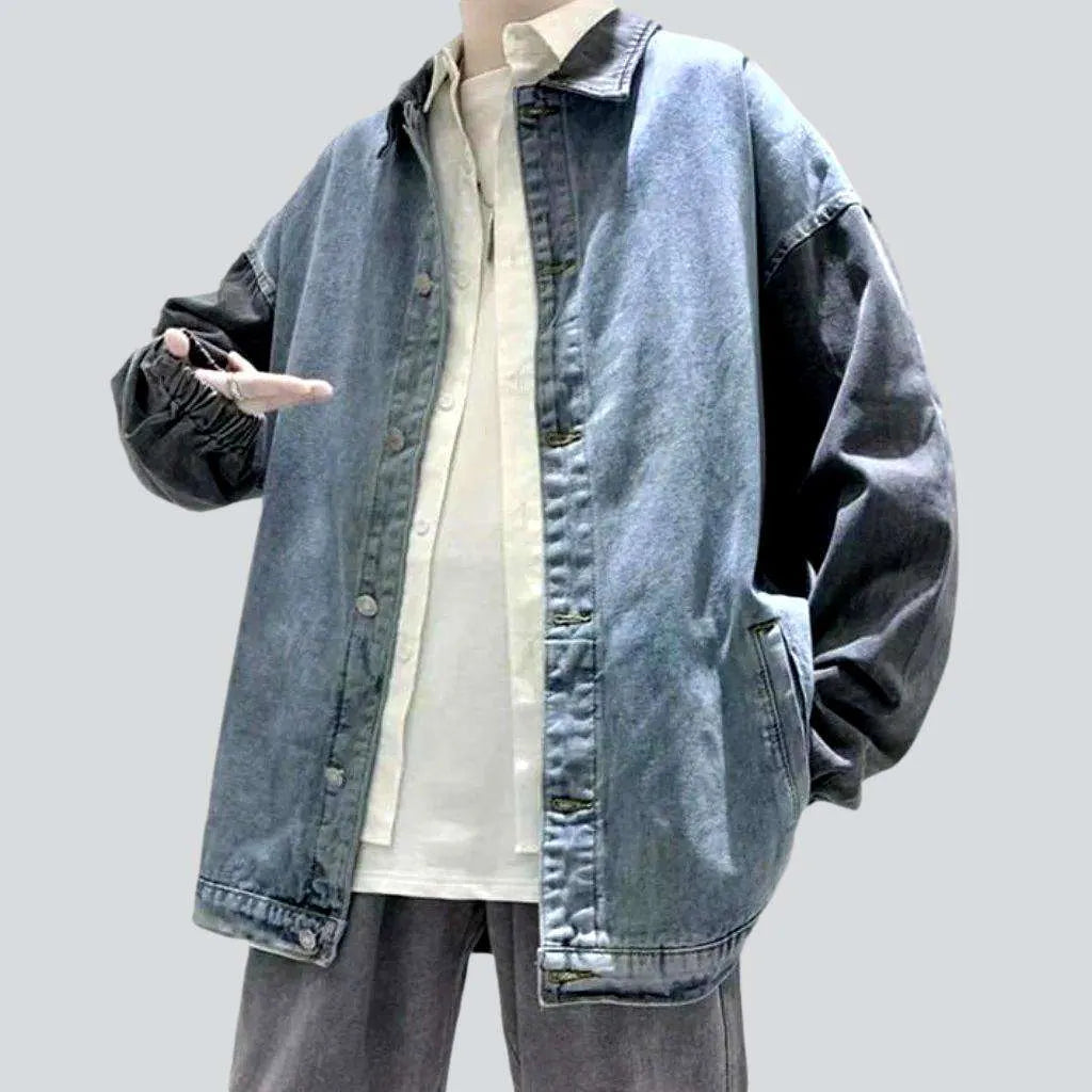 Streetwear color block denim jacket | Jeans4you.shop