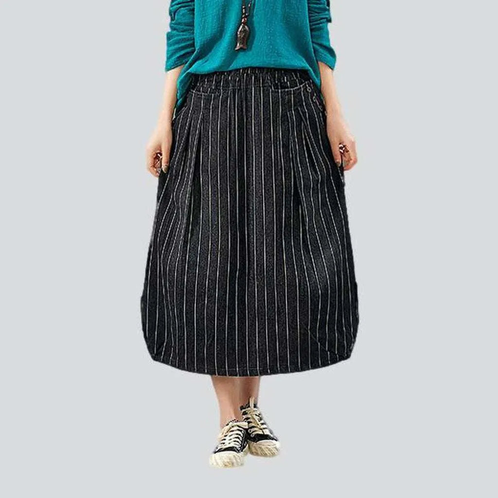 Striped long women's denim skirt | Jeans4you.shop