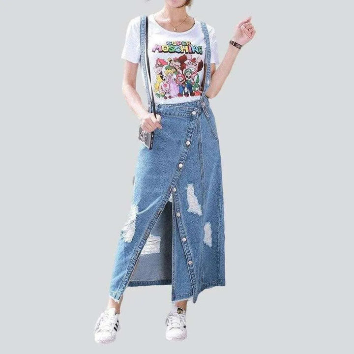 Stylish asymmetric long denim skirt | Jeans4you.shop