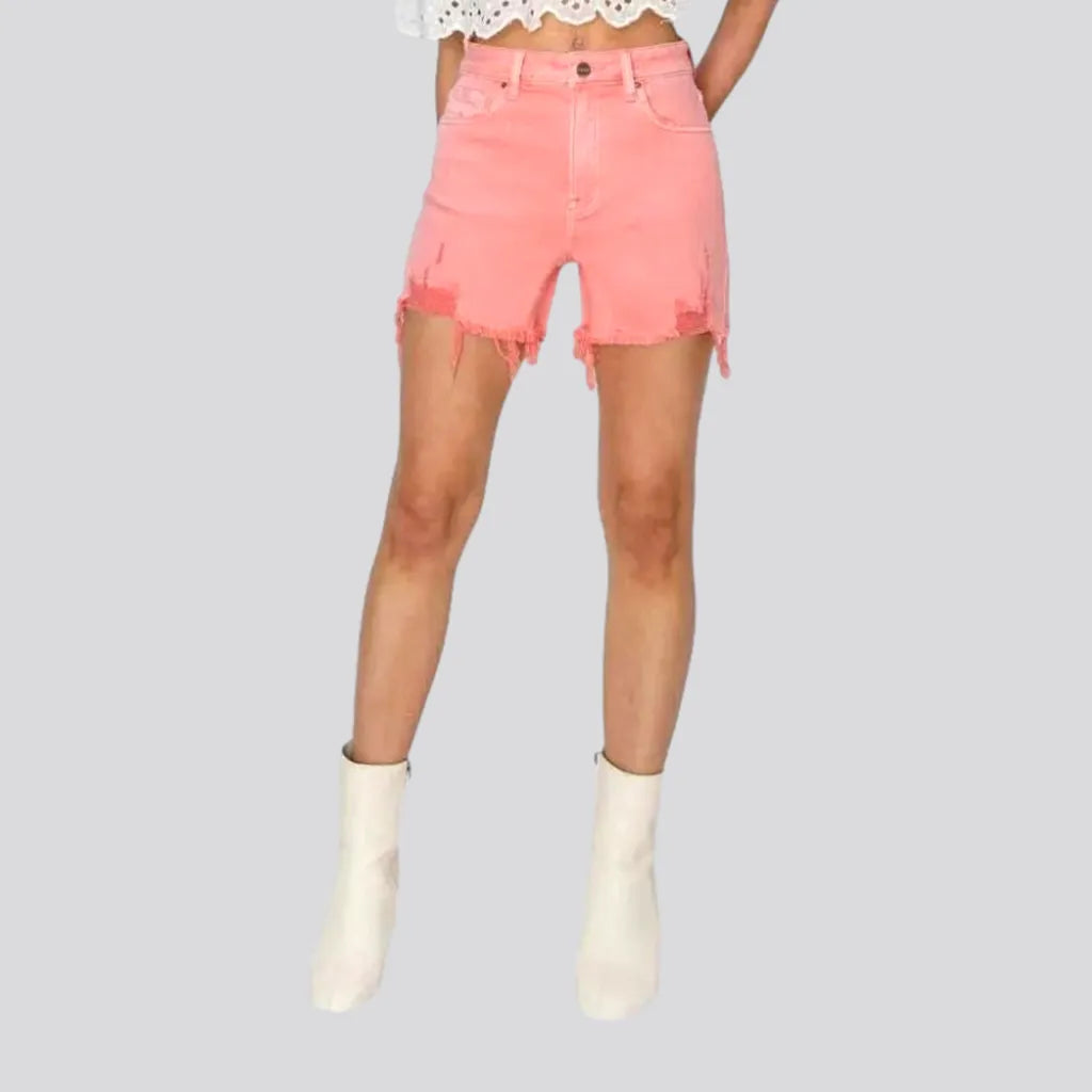 Thin frayed-hem women's jean shorts | Jeans4you.shop