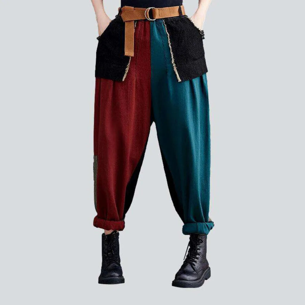 Two-color leg denim pants | Jeans4you.shop