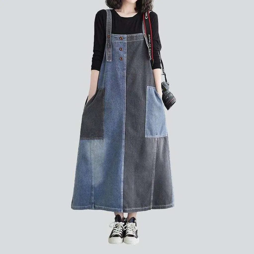 Two-color trendy denim dress | Jeans4you.shop