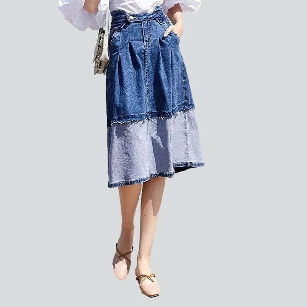 Two sided patchwork denim skirt | Jeans4you.shop