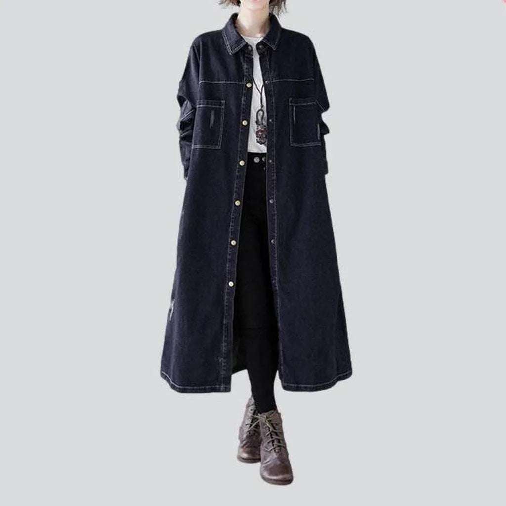 Unrubbed oversized women's denim coat | Jeans4you.shop