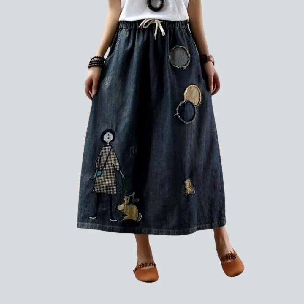 Urban embroidery women's denim skirt | Jeans4you.shop