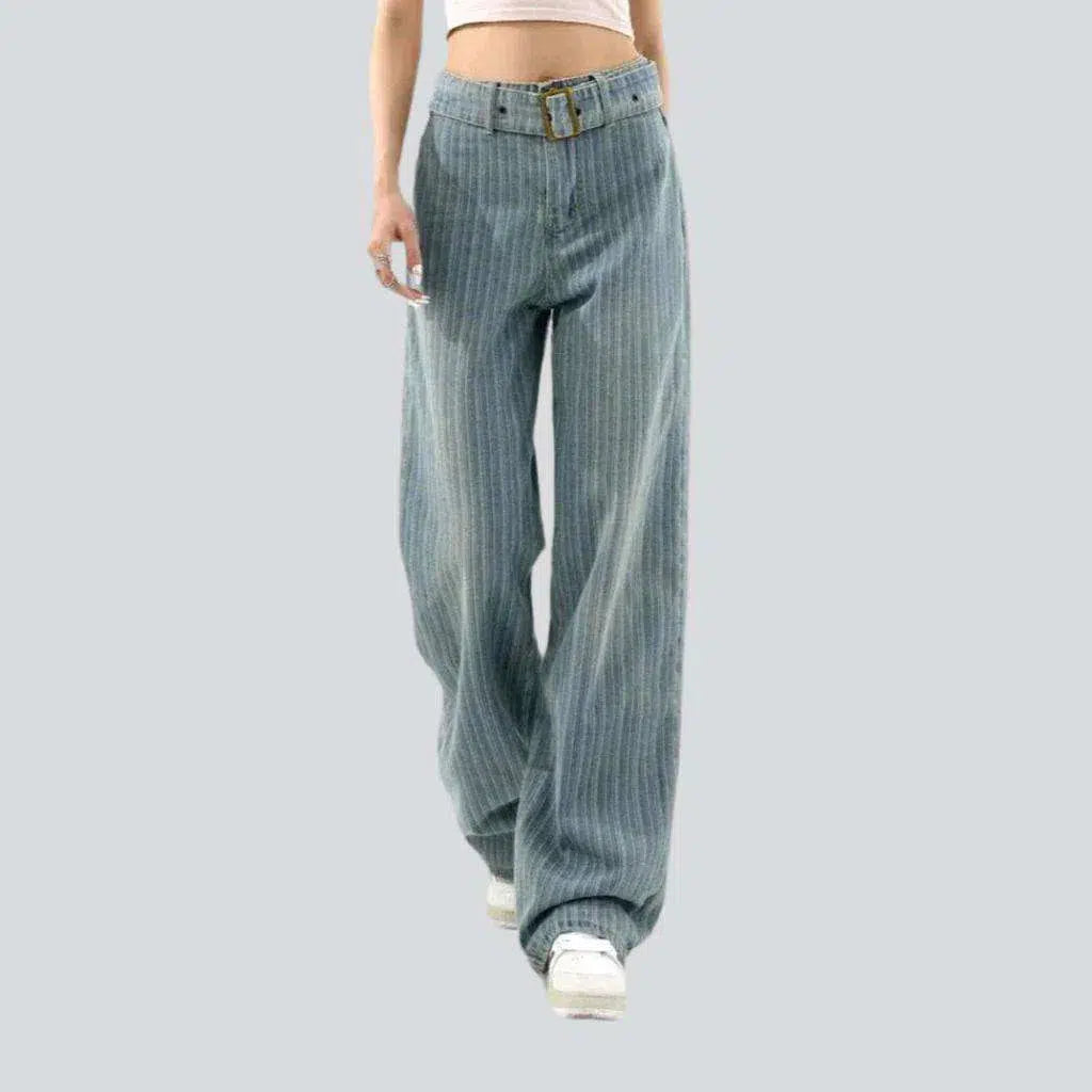 Vertical stripes high-waist jeans | Jeans4you.shop