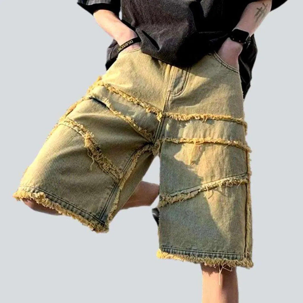 Vintage baggy patchwork denim shorts | Jeans4you.shop