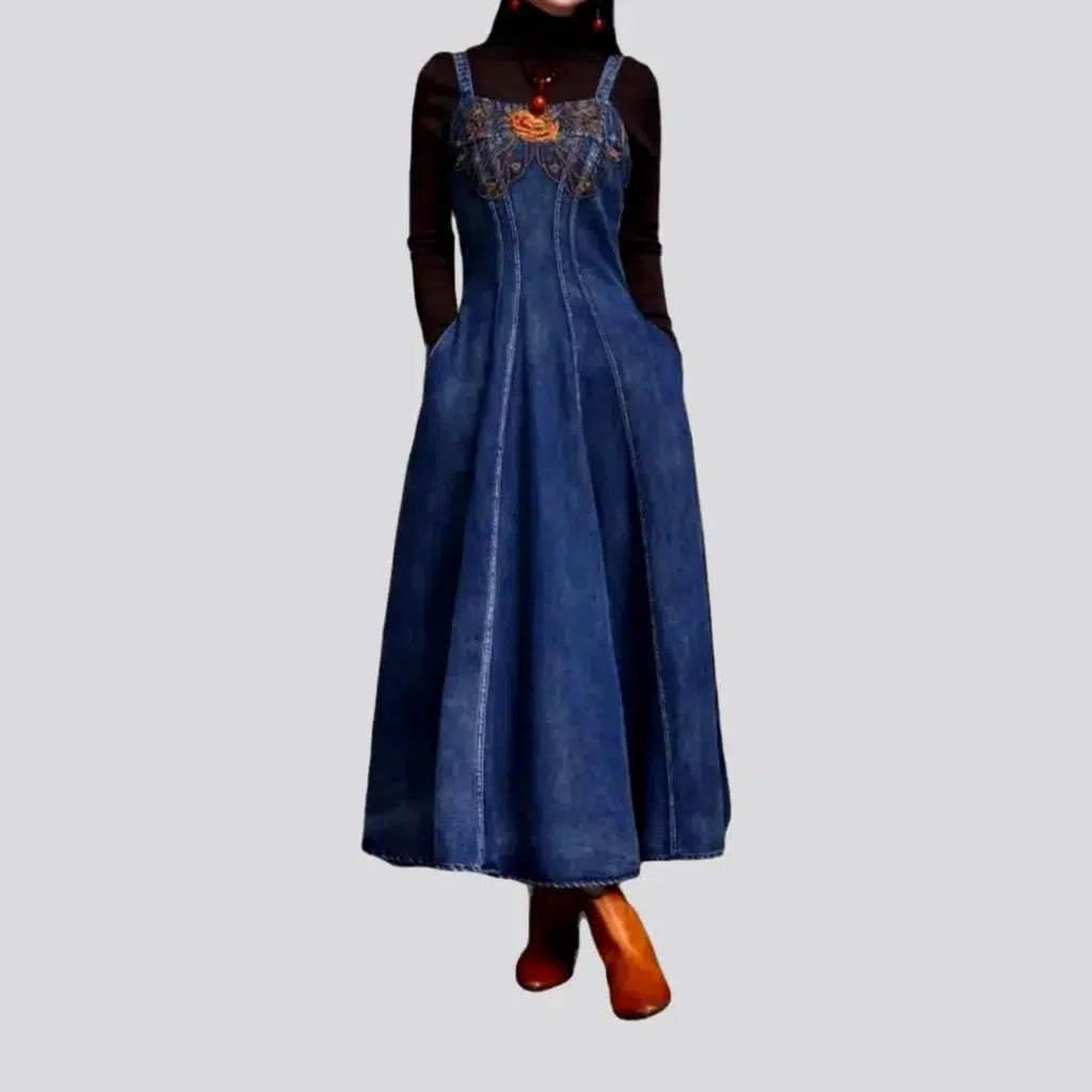 Vintage chinese-style jeans dress | Jeans4you.shop