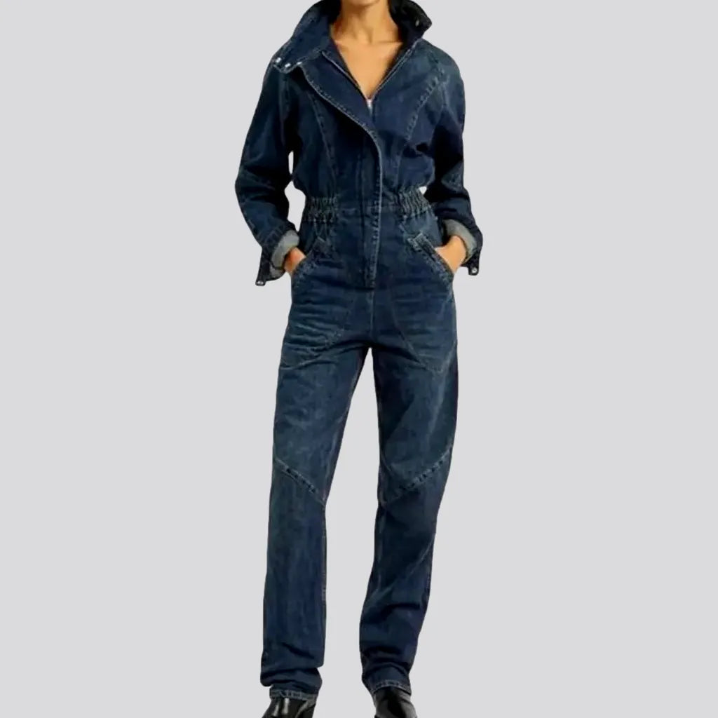 Vintage dark-wash denim overall
 for ladies | Jeans4you.shop