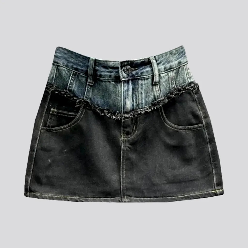 Vintage distressed denim skort | Jeans4you.shop
