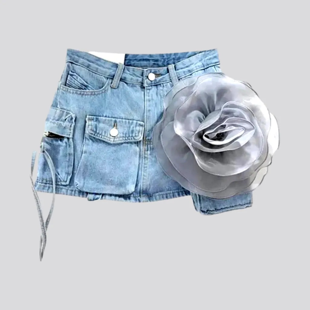Vintage embellished jean skort
 for women | Jeans4you.shop