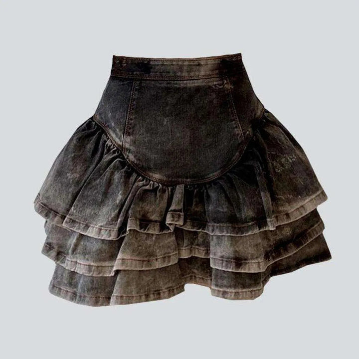 Vintage frills women's denim skirt | Jeans4you.shop