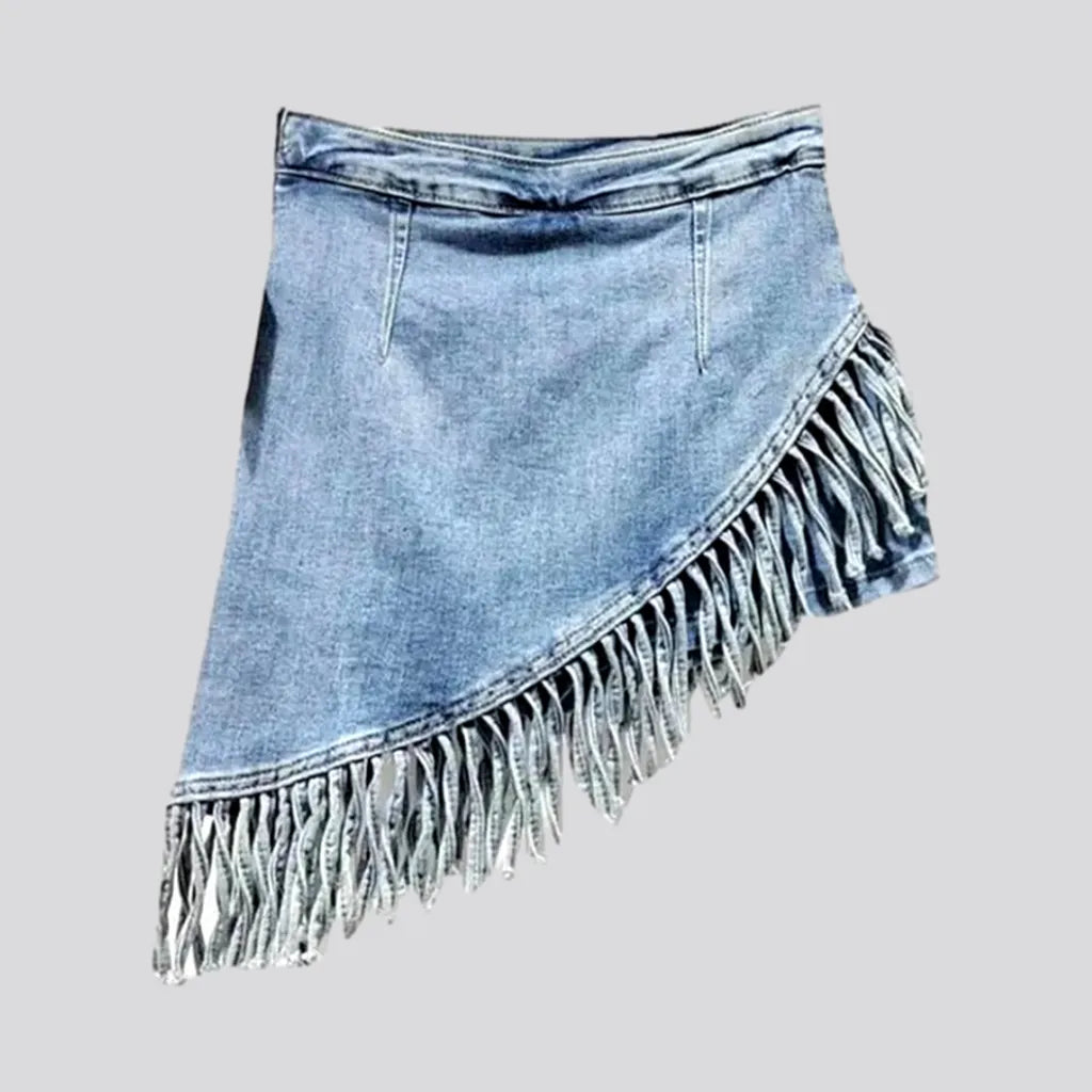 Vintage fringe denim skort | Jeans4you.shop