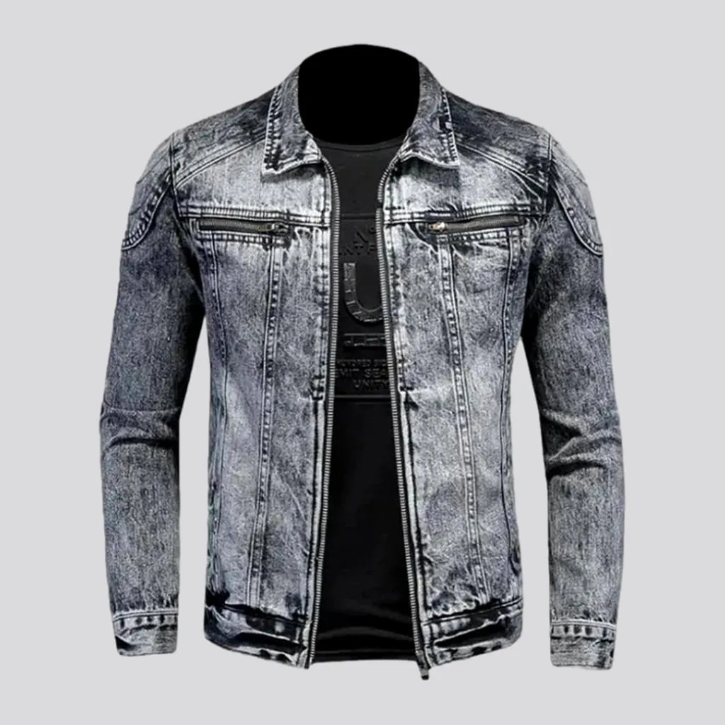 Vintage grey men's jean jacket | Jeans4you.shop