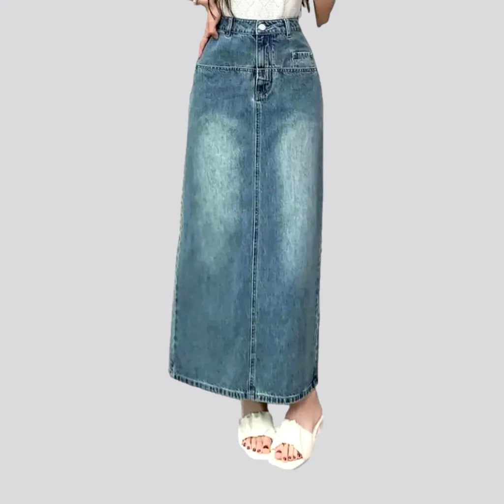 Vintage long denim skirt
 for ladies | Jeans4you.shop