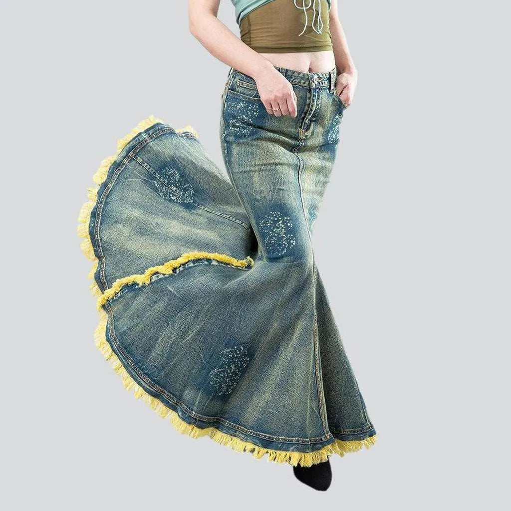 Vintage mermaid women's denim skirt | Jeans4you.shop