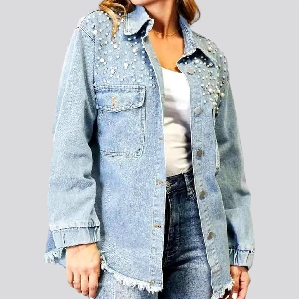 Vintage raw-hem denim jacket
 for ladies | Jeans4you.shop