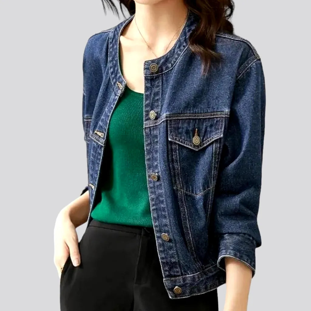 Vintage round-collar jean jacket
 for ladies | Jeans4you.shop