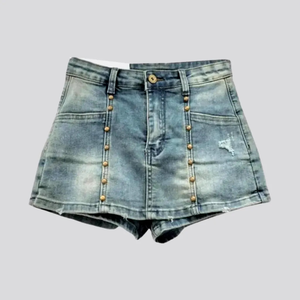 Vintage sanded denim skort
 for women | Jeans4you.shop