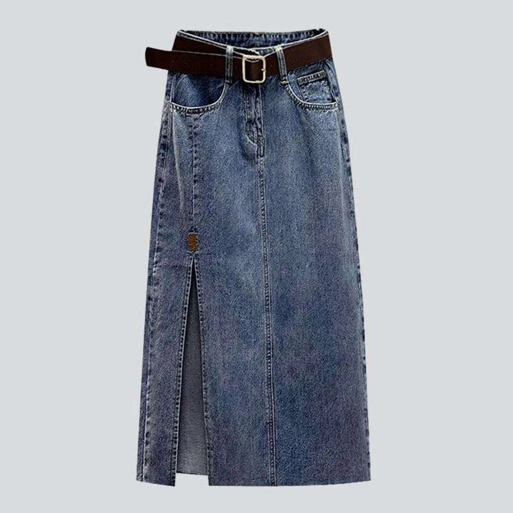 Vintage slit long jean skirt | Jeans4you.shop