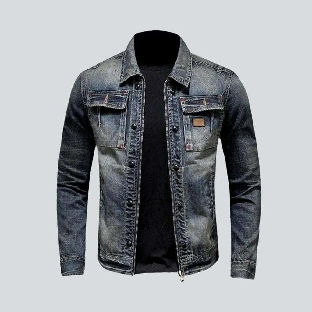 Vintage wash moto men's jacket | Jeans4you.shop