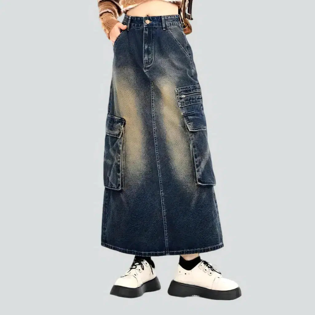 Voluminous long denim skirt
 for ladies | Jeans4you.shop